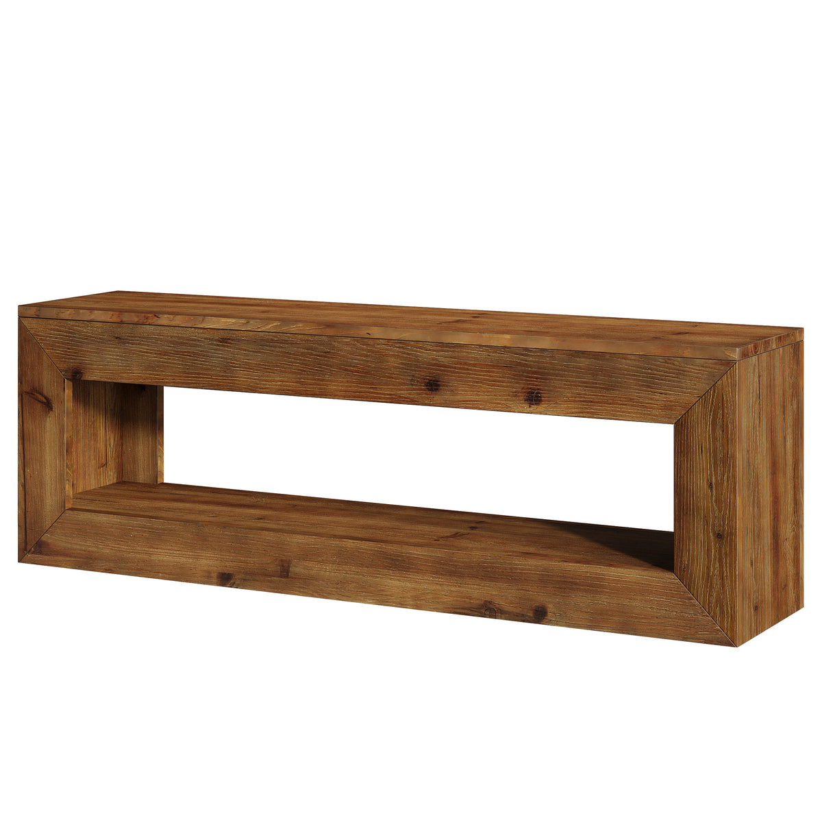 120cm TV Stand, Solid Wood Low Media Cabinet with Storage for Living Room Bedroom