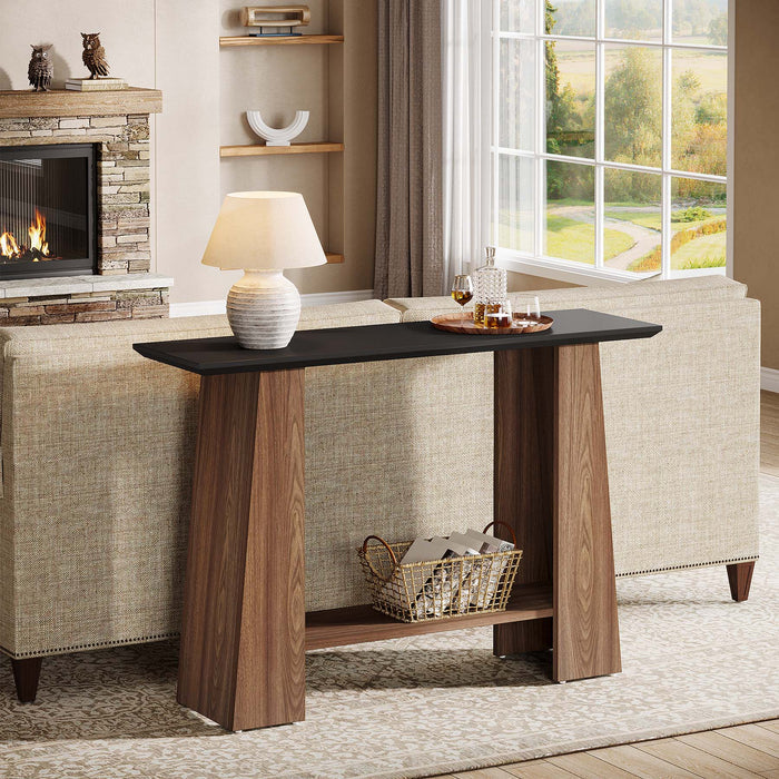 Tribesigns 120cm console table, a modern-style two-tier hall table