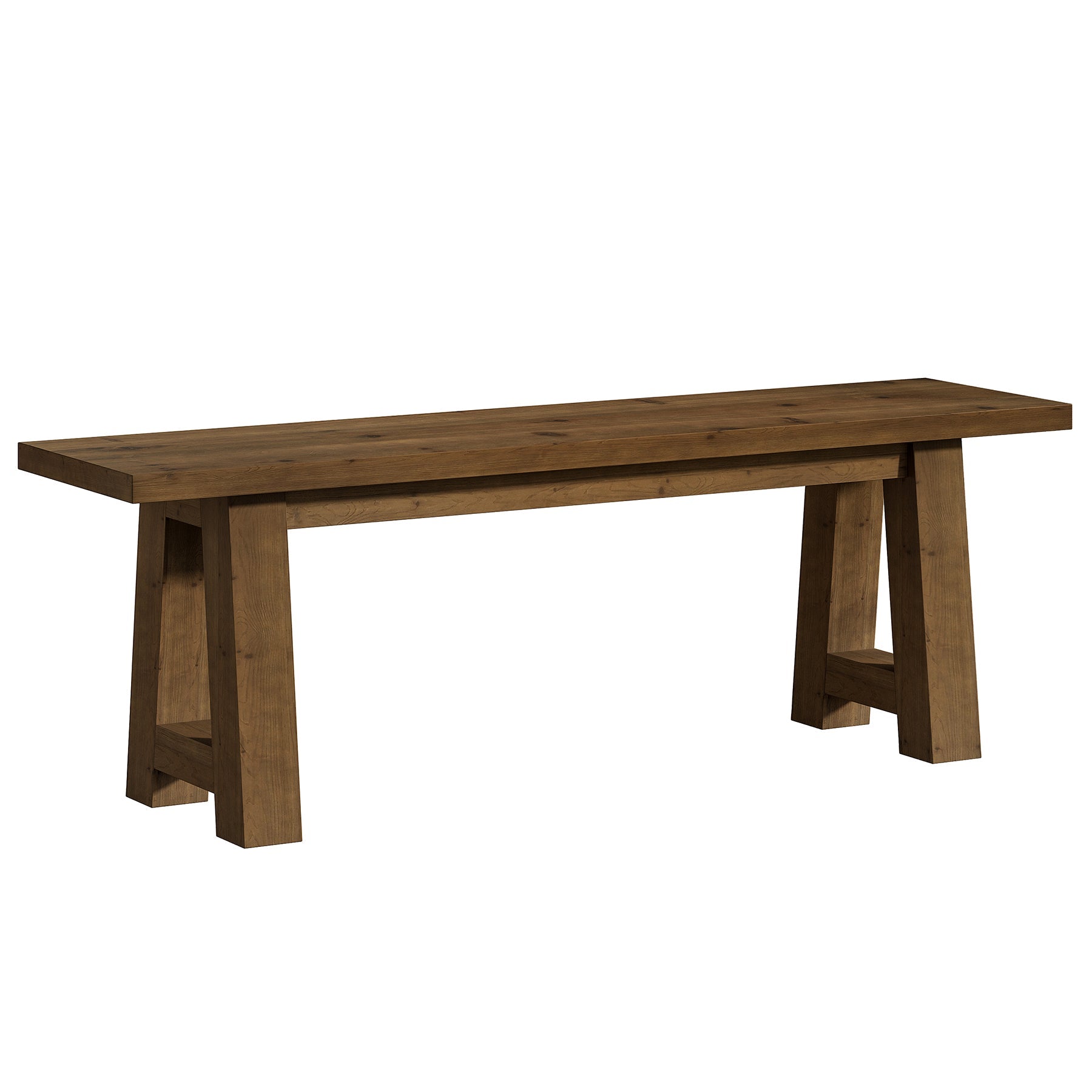 55" Solid Wood Bench, Farmhouse Shoe Entryway Bench for Living Room