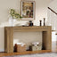 63" Farmhouse Console Table, Narrow Sofa Table with Natural Brown Finish for Entryway