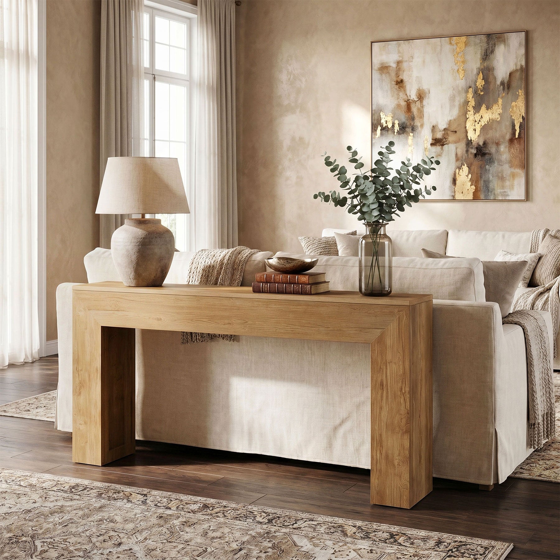 63" Console Table,Farmhouse Sofa Table Entry Table for Hallway