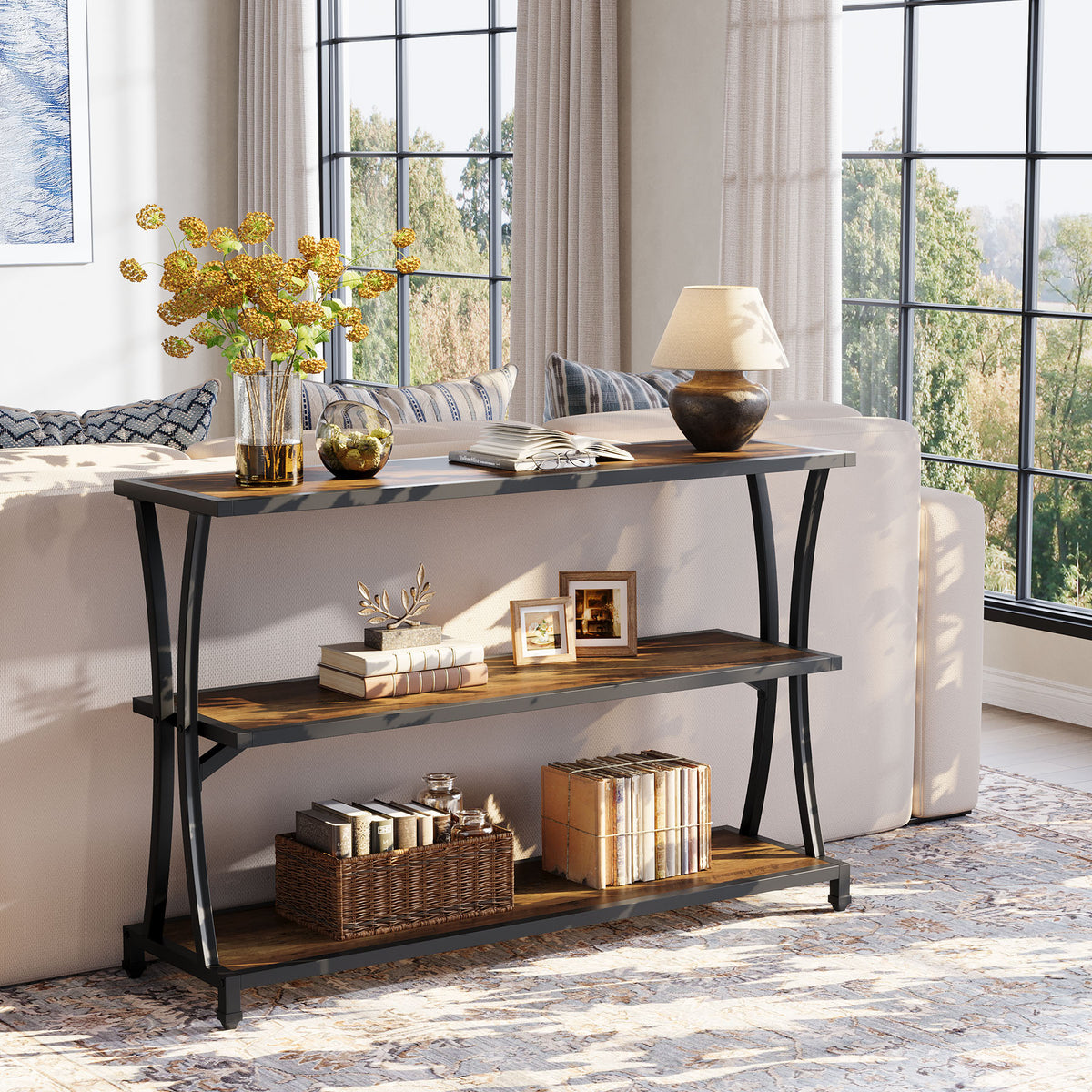 Tribesigns 3-shelf console table, narrow hall table for the living room