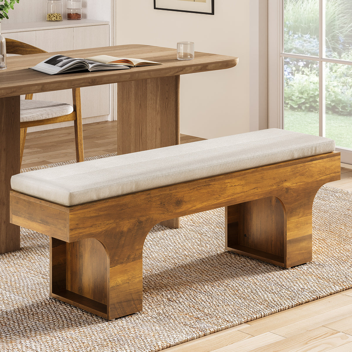 Tribesigns Upholstered Bench with Cushion, 140cm, for the Hallway and Bedroom