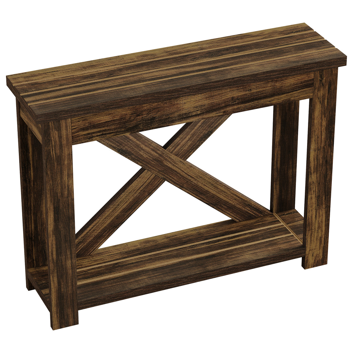105cm Farmhouse Console Table, 2-Tier Narrow Sofa Table for Entryway Living Room