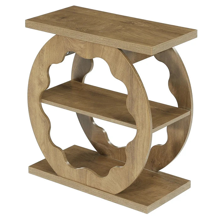 60cm 3-Tier End Table with Storage Shelves, Narrow Side Table for Living Room
