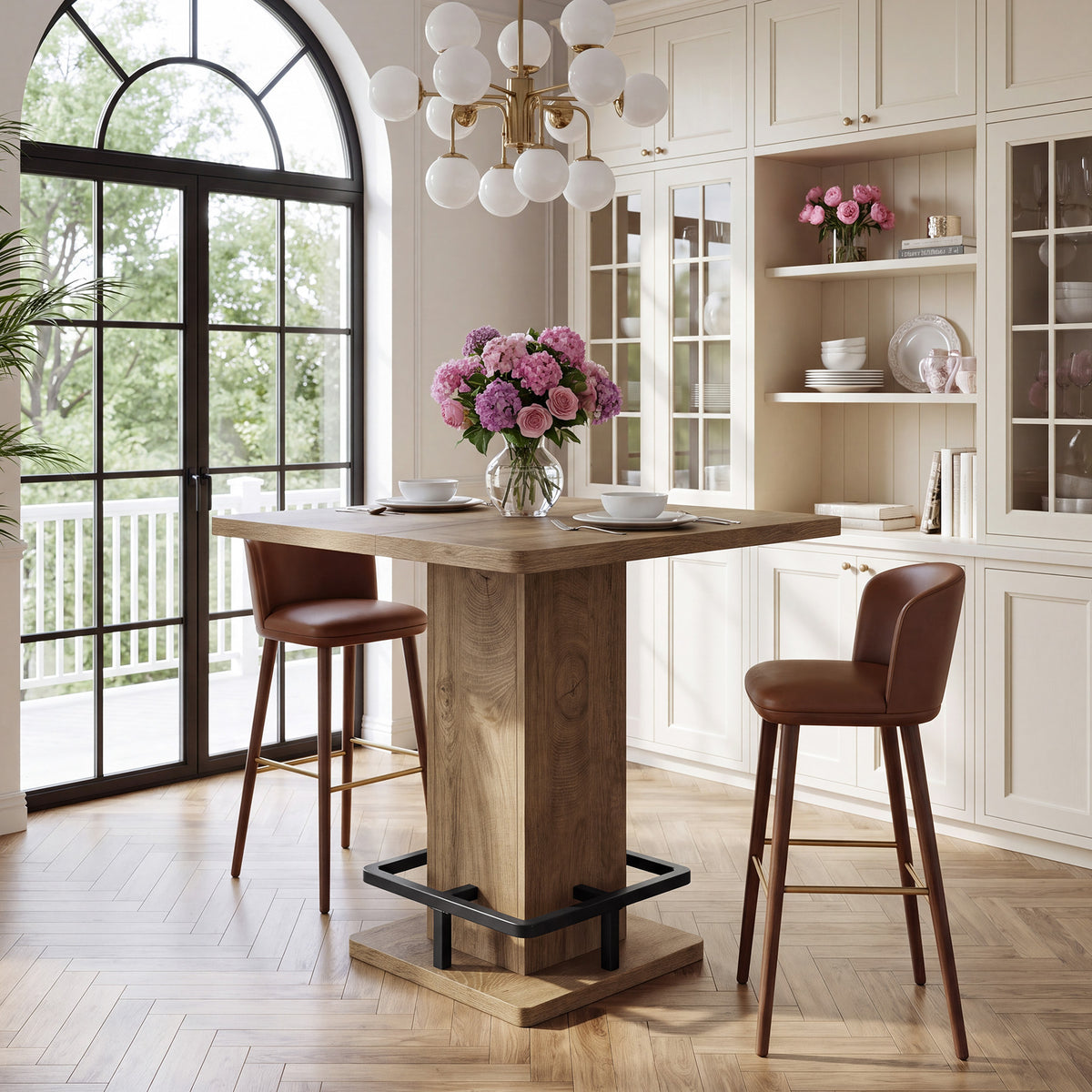 81cm Square Counter Height Dining Table, Small Space Kitchen Table