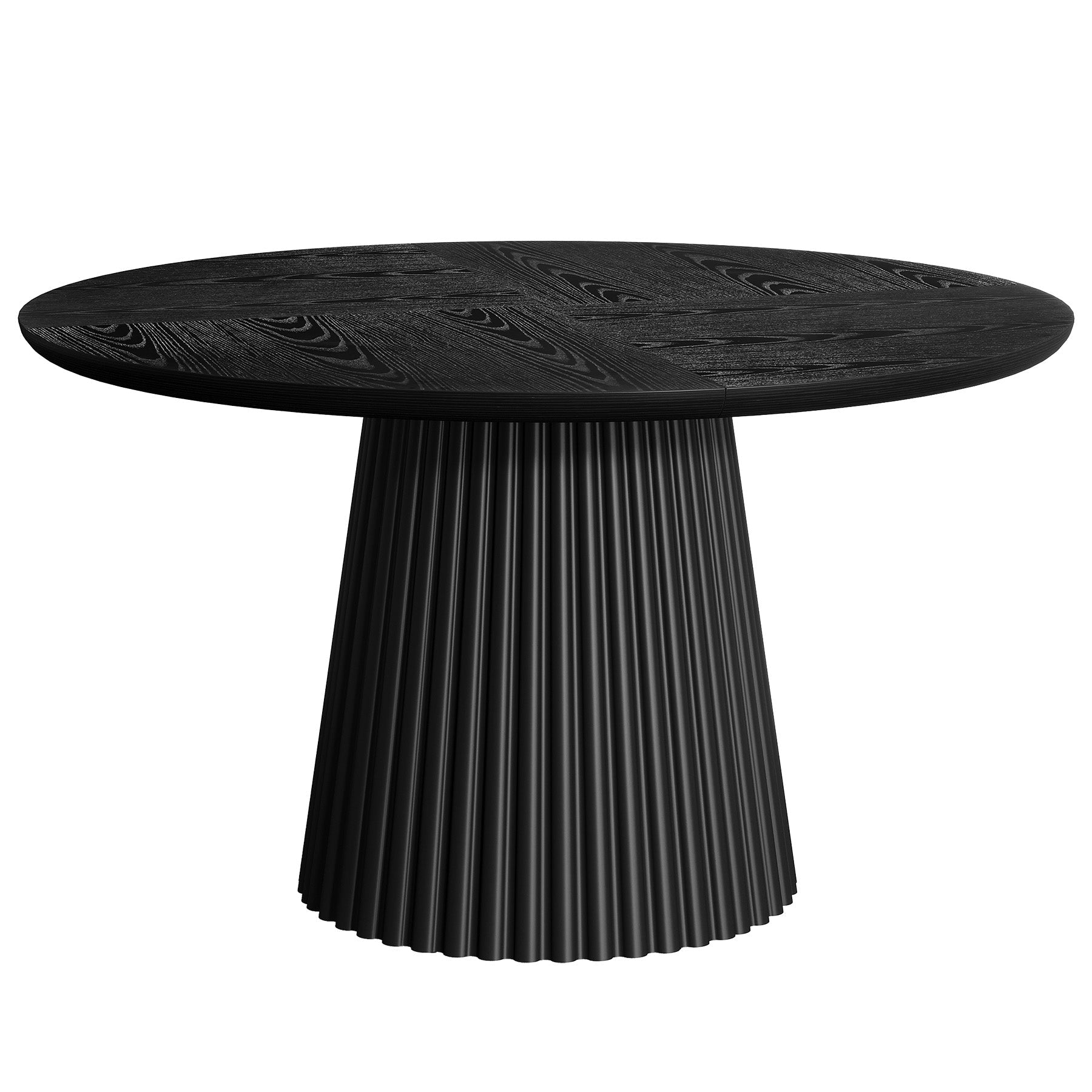 47.24" Round Dining Table, Kitchen Table with Fluted Design for 4-6