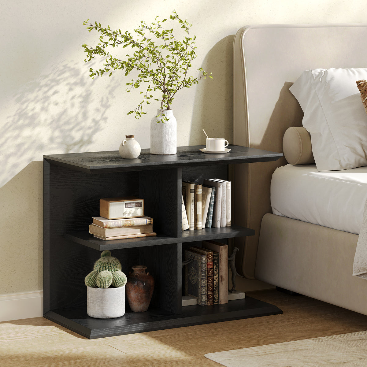 80cm industrial-style 3-tier side table with storage space – versatile side table for the living room and hallway