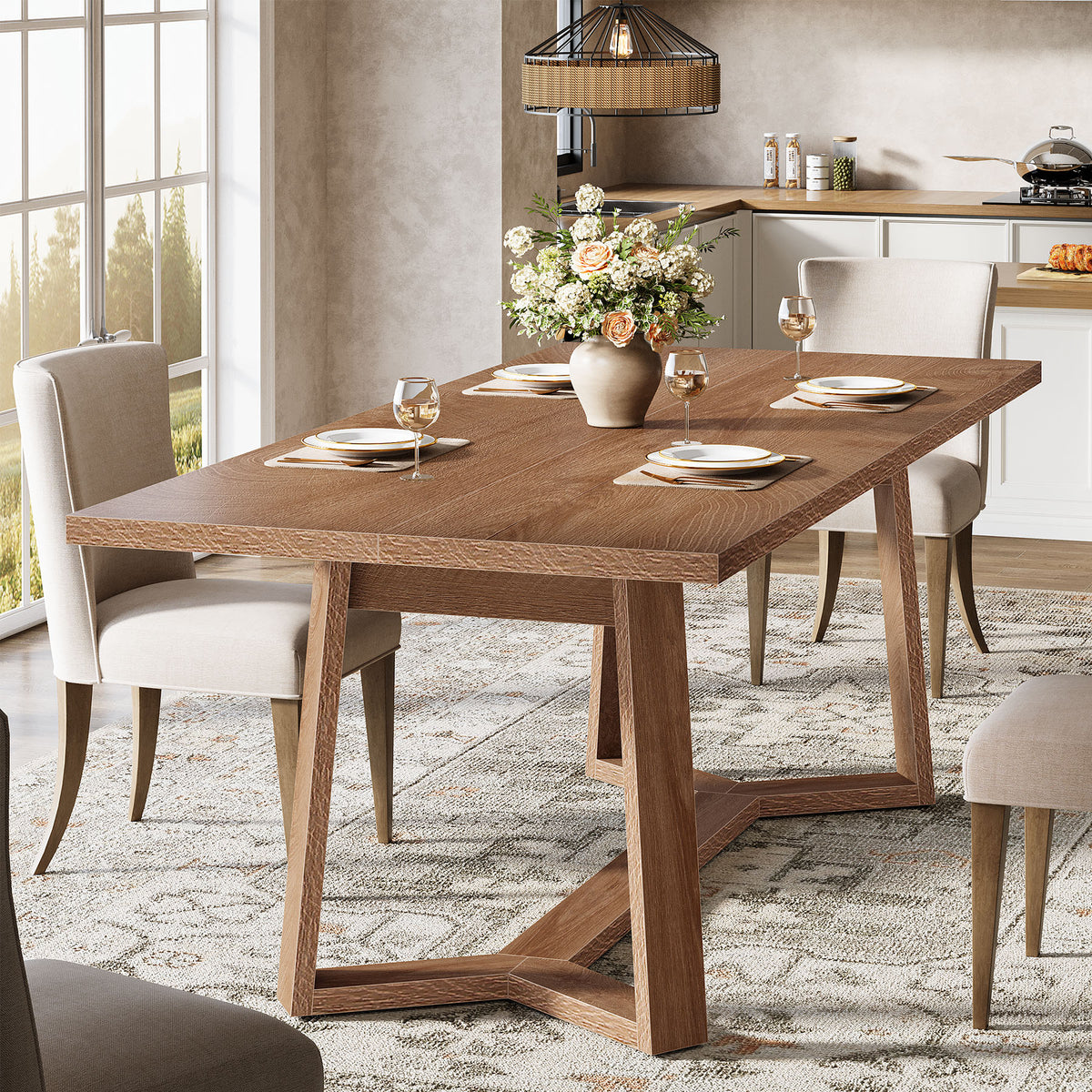 120cm Dining Table, Modern 4-6 Seater MDF Wood Effect for Dining Room