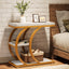 60cm End Table, 3-Tier Couch C-Shaped Side Table with Storage