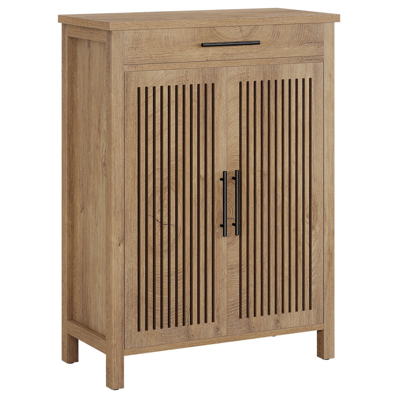 5-Tier Shoe Cabinet, Louvered Door Storage Organizer with Drawer Shelves