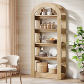 5-Tier Arched Bookshelf, Tall Bookcase Display Shelf 3