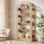 5-Tier Arched Bookshelf, Tall Bookcase Display Shelf