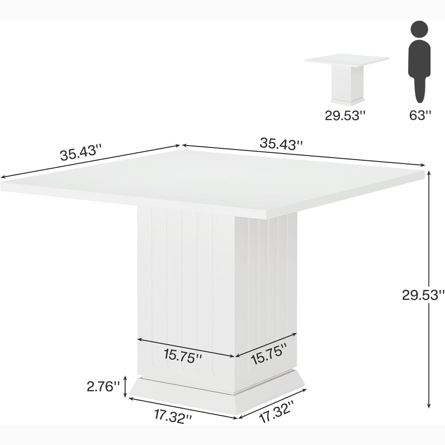 35" Square Conference Table, Small Meeting Table