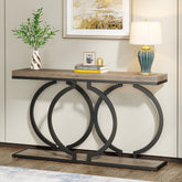 55" Console Table, Narrow Entryway Sofa Table with Geometric Metal Frame Tribesigns 3