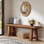 55" Solid Wood Bench, Farmhouse Shoe Entryway Bench for Living Room