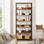 6-Tier Bookshelf, Vintage Storage Display Rack With Open Shelves