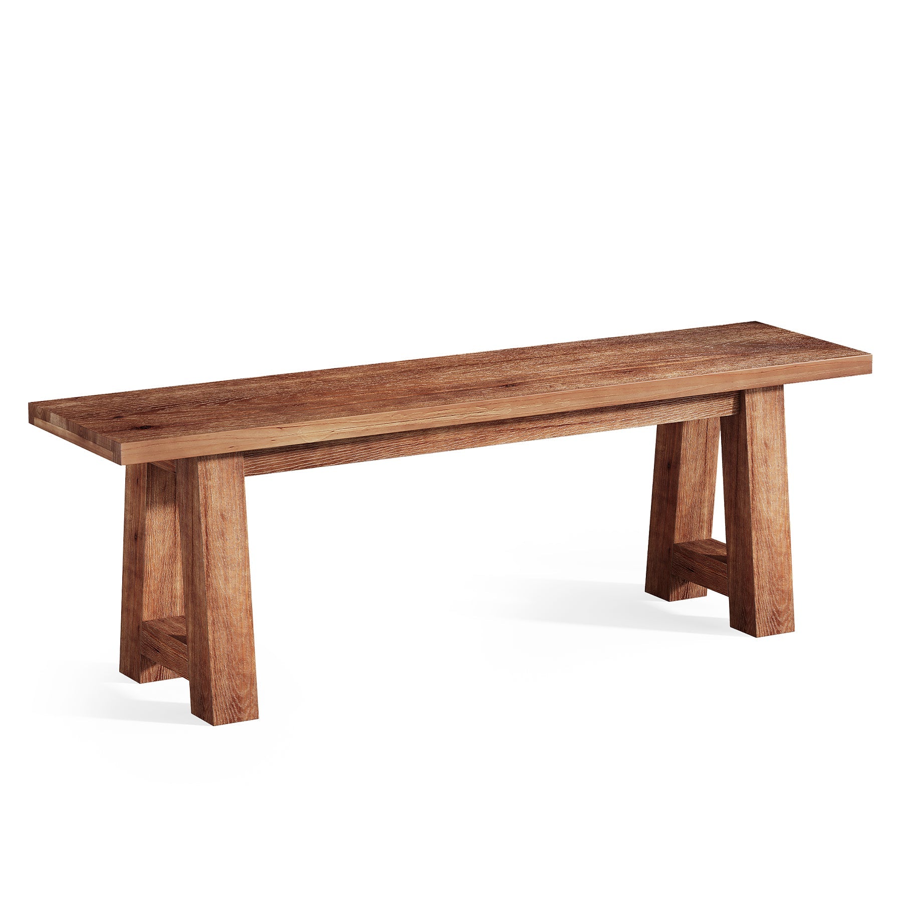 55" Solid Wood Bench, Farmhouse Shoe Entryway Bench for Living Room