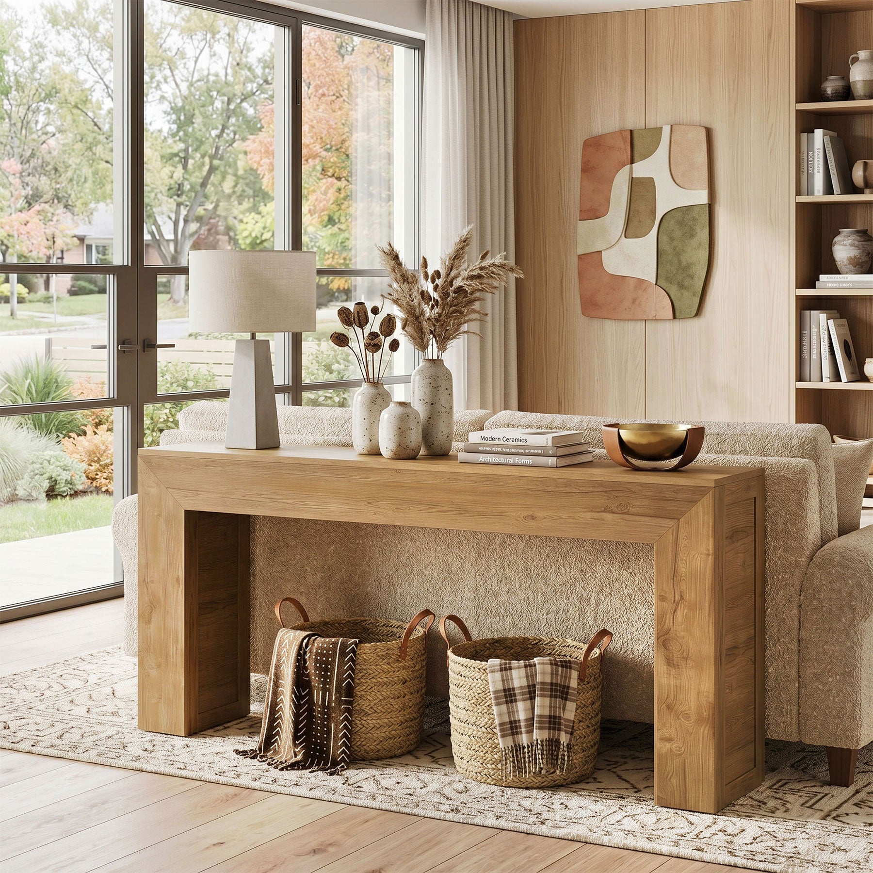 63" Console Table,Farmhouse Sofa Table Entry Table for Hallway