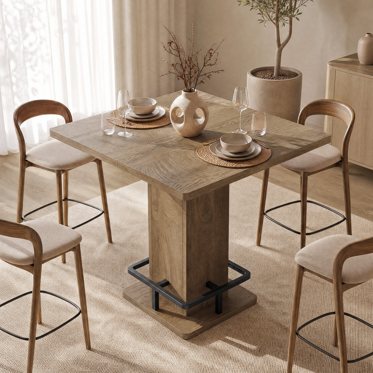 81cm Square Counter Height Dining Table, Small Space Kitchen Table