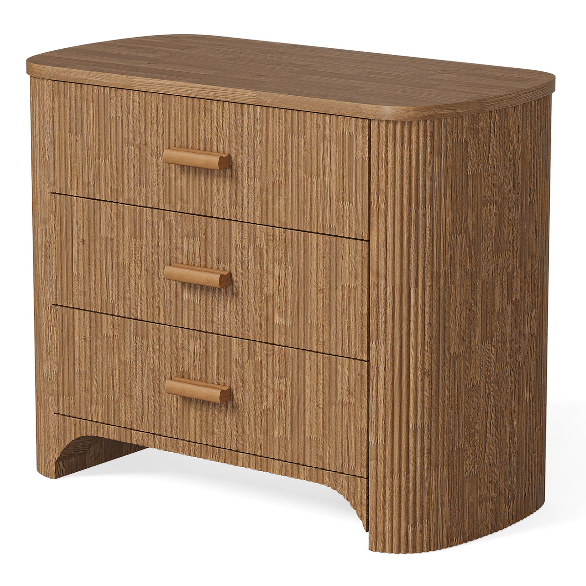 Tribesigns 80cm wide bedside table, large modern design with 3 drawers for the bedroom