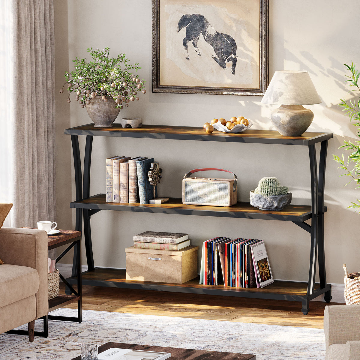 Tribesigns 3-shelf console table, narrow hall table for the living room