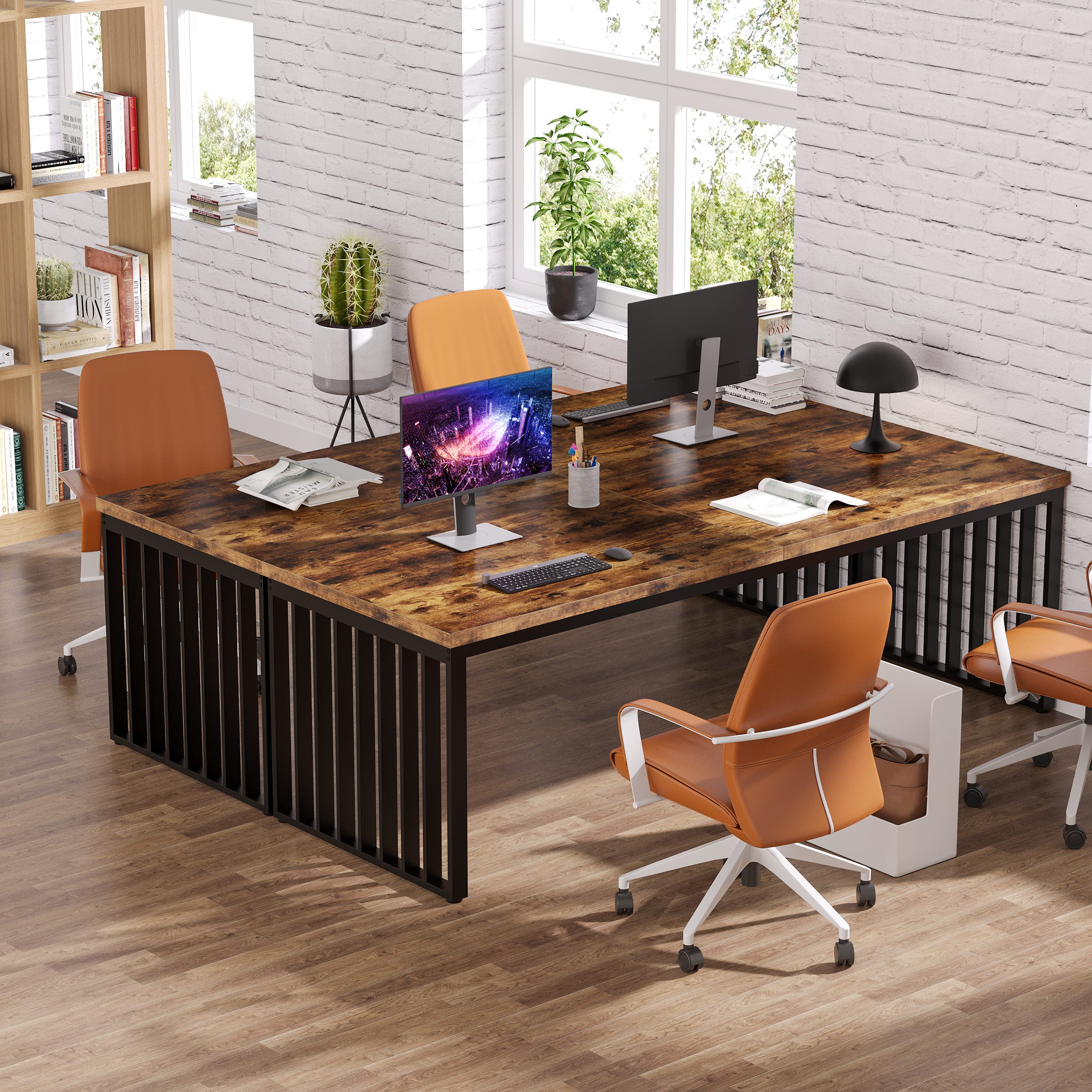 71" Home Office Computer Desk - Heavy Duty Metal Frame Workstation