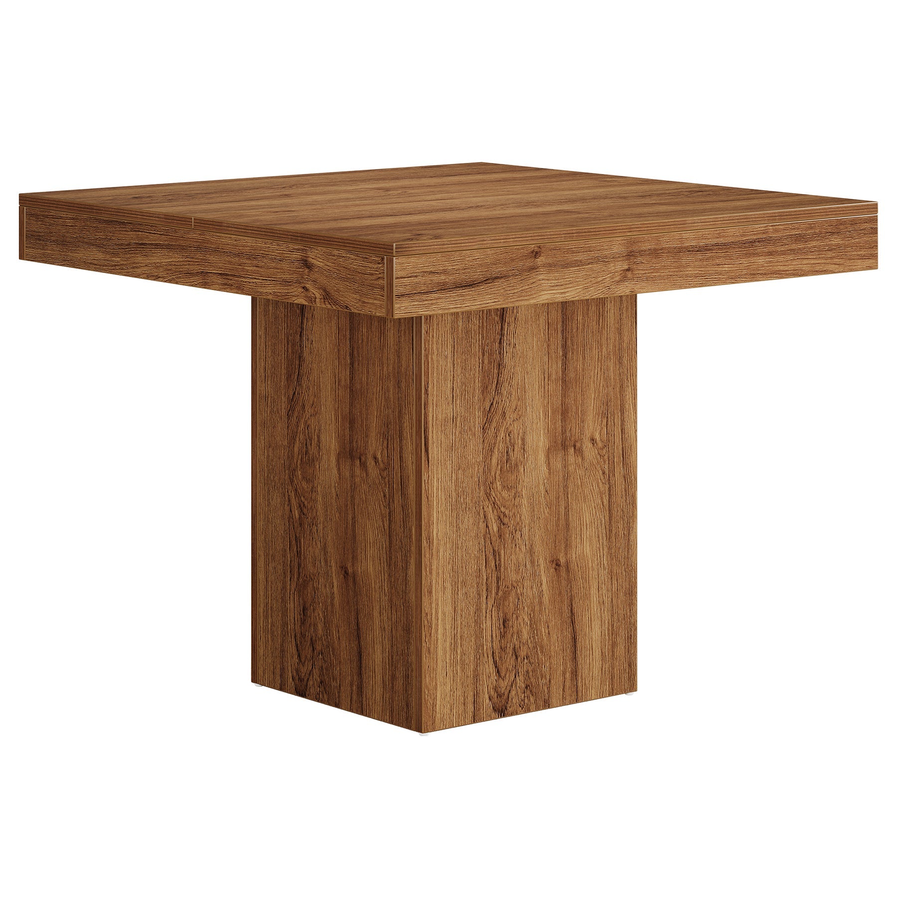 39" Square Farmhouse Dining Table, Solid Wood Kitchen Table with Pedestal Base for 4