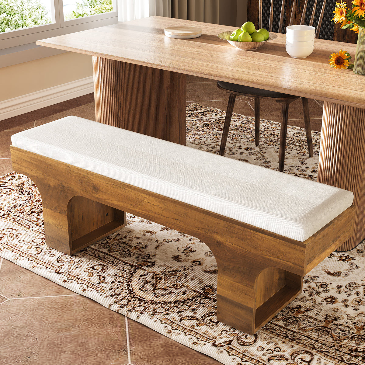 Tribesigns Upholstered Bench with Cushion, 140cm, for the Hallway and Bedroom