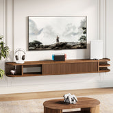 180cm Floating TV Stand, Solid Wood Media Console with Fluted Doors & Cable Management for 50-90" TVs 3