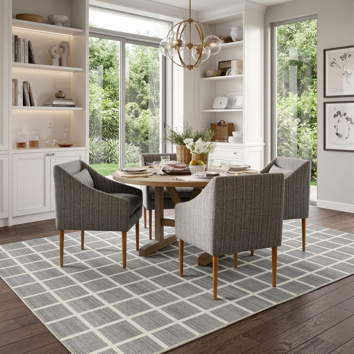 Tribesigns Modern Checked Rug, Washable Checkered Rug, Soft and Non-Slip for the Living Room, OEKO-TEX Certified