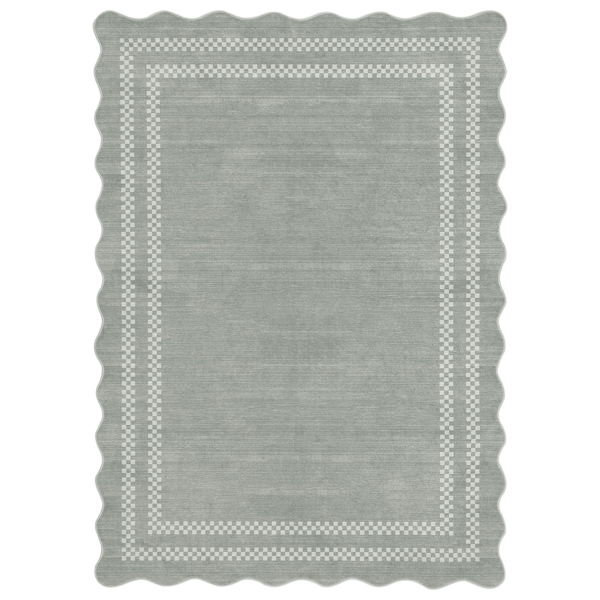 Tribesigns Minimalist geometric rug with scalloped edge, 160 x 230 cm/200 x 300 cm, washable scalloped rug