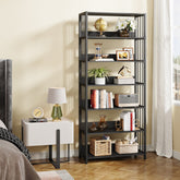 6-Tier Bookshelf, Vintage Storage Display Rack With Open Shelves 3
