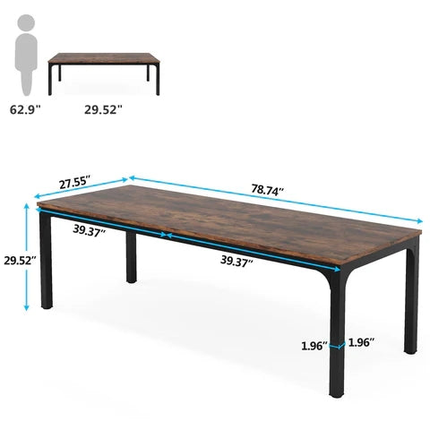 78.7" Rectangle Executive Desk,  Computer Desk 6FT Conference Table
