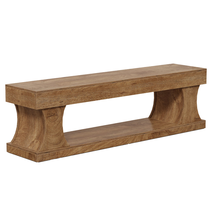 160cm Shoe Bench, MDF Storage Bench with Seat for Hallway