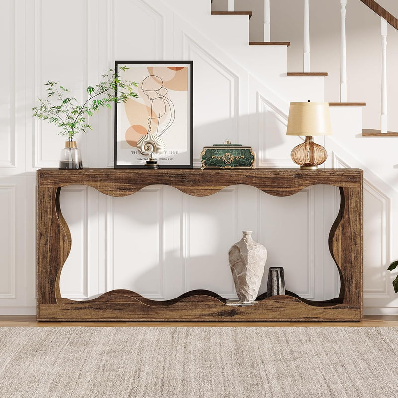 160cm Console Table, Farmhouse Entryway Table Couch Table Behind Sofa