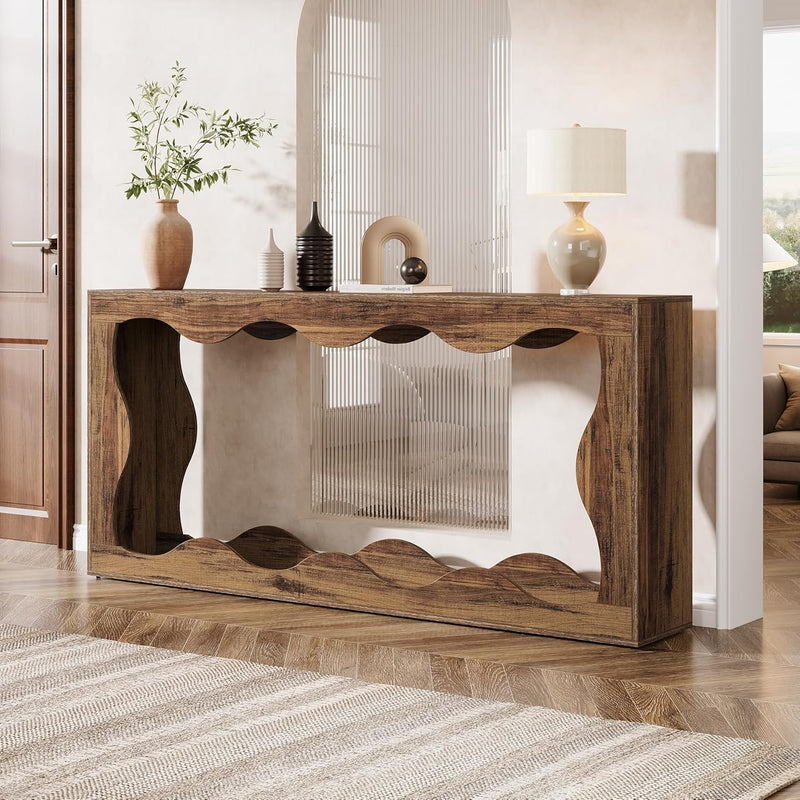 160cm Console Table, Farmhouse Entryway Table Couch Table Behind Sofa