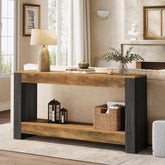 63" Console Table, Farmhouse Wood Sofa Table Behind Couch Tribesigns 3