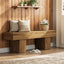 55" Wooden Entryway Bench with Broad Legs, Farmhouse Indoor Bench with 330 lb Capacity