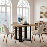 100cm Dining Table, 4-Seater Rectangular Industrial Rustic Metal Frame 3