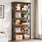 71" 6-Tier Bookshelf, Open Storage Bookcase with Metal Frame for Office 3