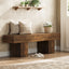 55" Wooden Entryway Bench with Broad Legs, Farmhouse Indoor Bench with 330 lb Capacity