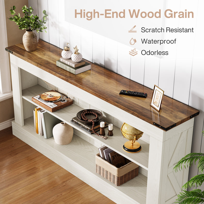 63" Console Table, Long Entryway Table Sofa Table With Storage