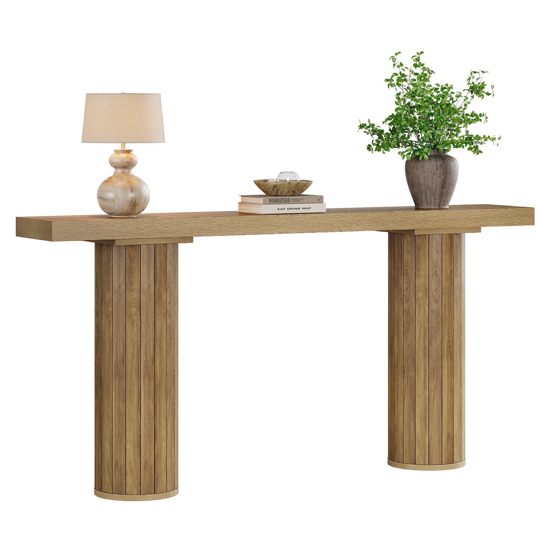 63" Farmhouse Console Table, Long Narrow Sofa Table for Living Room & Hallway