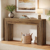63" Fluted Console Table, Rustic Entryway Table Sofa Table Behind Couch Tribesigns 3