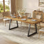 63" Industrial Dining Table, Solid Wood Rectangular Kitchen Table for 4-6 People