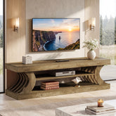 63" Modern TV Stand, C-Shaped 3-Tier Entertainment Center for 55/65/70 Inch TVs 3