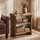 60cm End Table, 3-Tier Solid Wood Narrow Side Table with Live Edge Design for Living Room 3