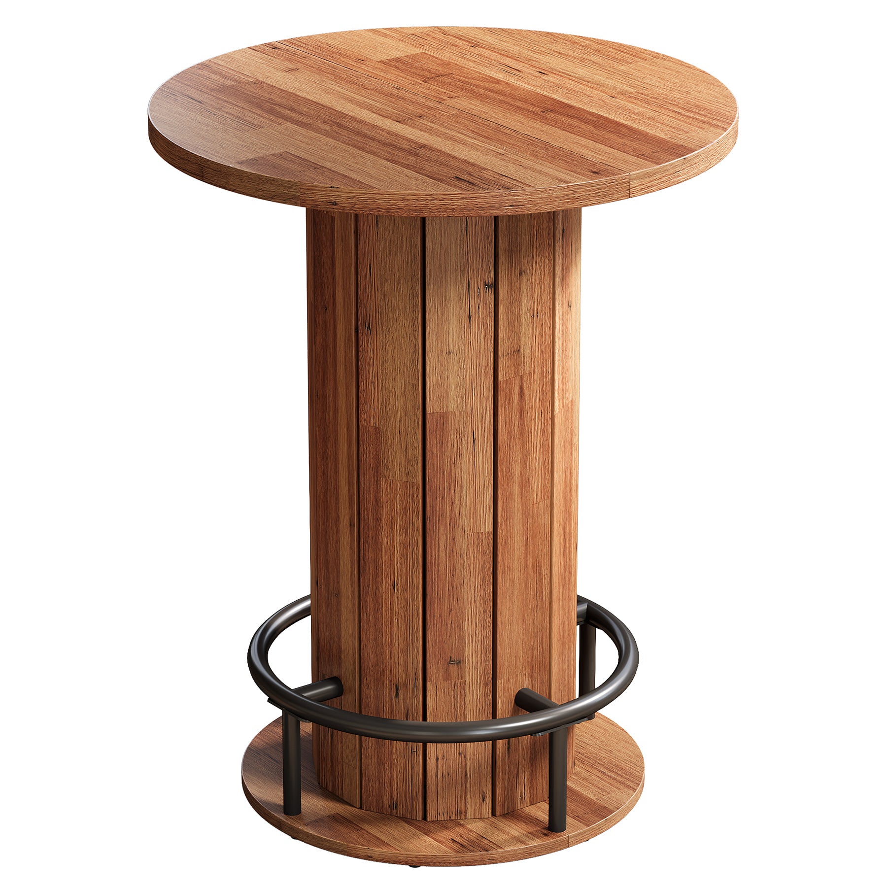 31" Bar Table, Round Bistro Pub Table with Footrest for Dining Coffee Cocktail(Only Table)
