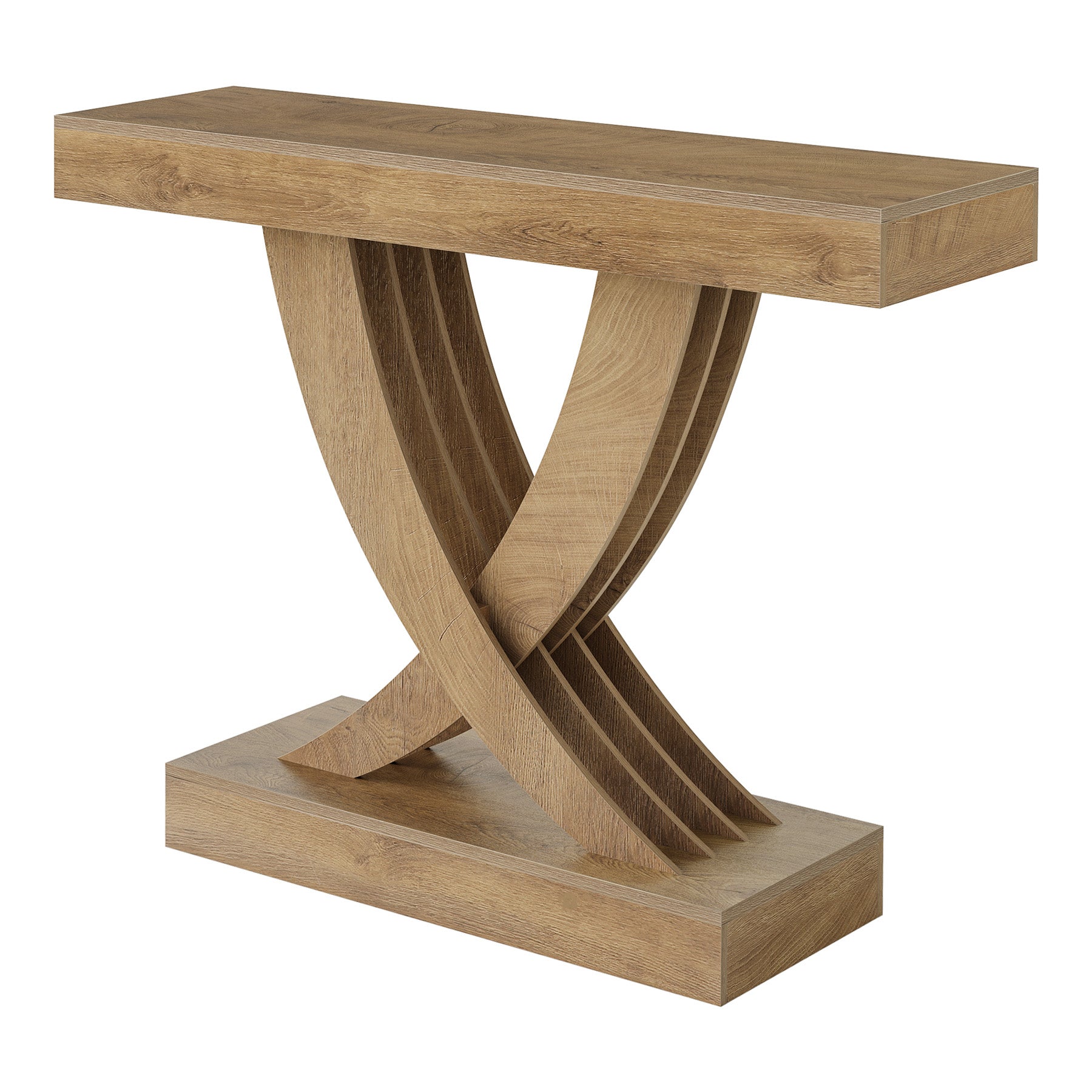 43.3” Farmhouse Entryway Console Table, Wooden Sofa Table with X-Frame